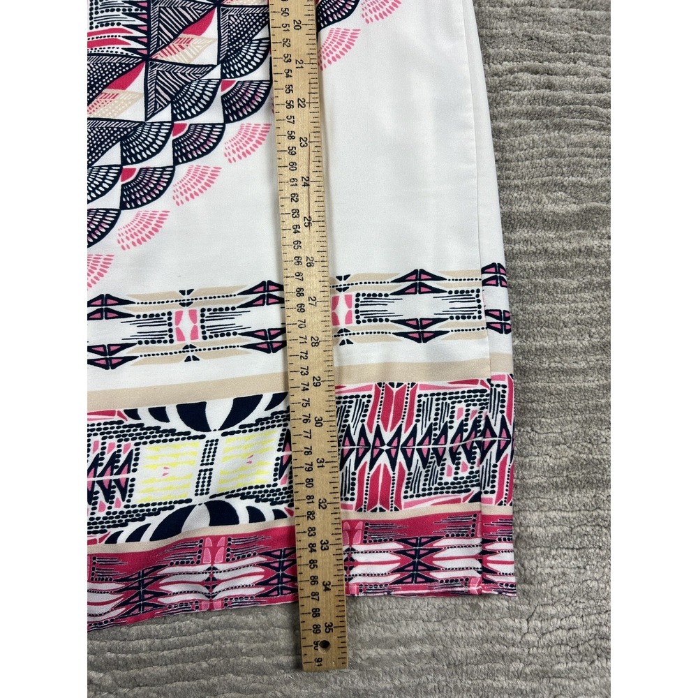 Worthington Dress Womens M White Pink Geometric Kaleidoscope Sleeveless Shift - Picture 6 of 11